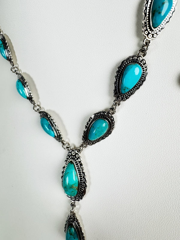 (MARKDOWN ALERT ‼️) KINGMAN TURQUOISE STATEMENT LARIAT BY TRB 16-22" (MW111)