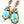 Load image into Gallery viewer, KINGMAN TURQUOISE VINTAGE STERLING SILVER POST BACK EARRINGS (RF 16)

