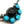 Load image into Gallery viewer, BLACK ONYX &amp; KINGMAN TURQUOISE CLUSTER GUNMETAL ADJUSTABLE NECKLACE 21" (TC 10)
