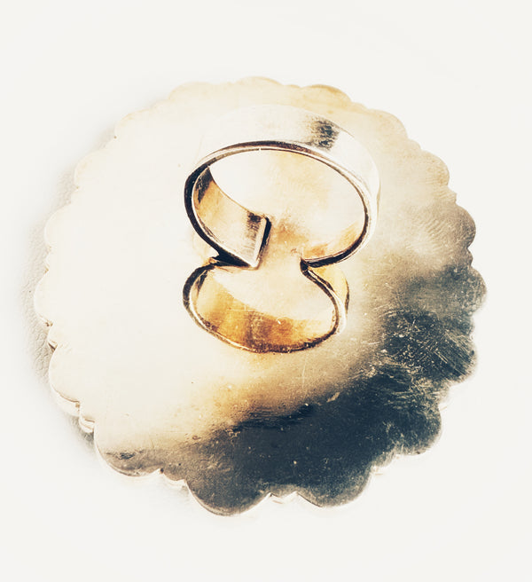 RAINBOW MOONSTONE CORAL ADJUSTABLE RING (MW 189)