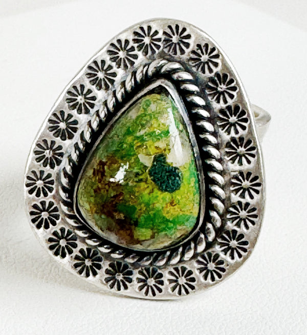 PIXIE TURQUOISE ADJUSTABLE COWBOY HAT RING (LB28)