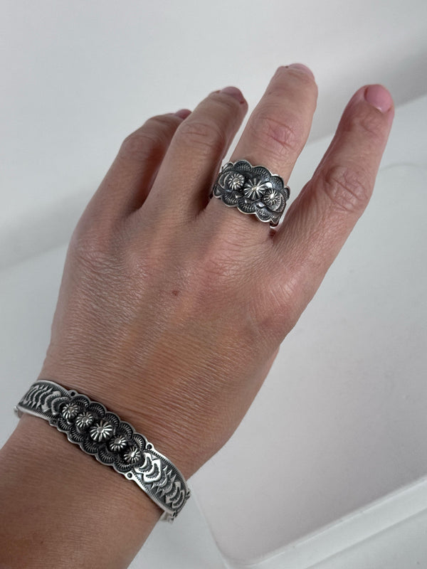 ALL SILVER NATIVE HANDMADE STERLING SILVER RINGS (CO 36)