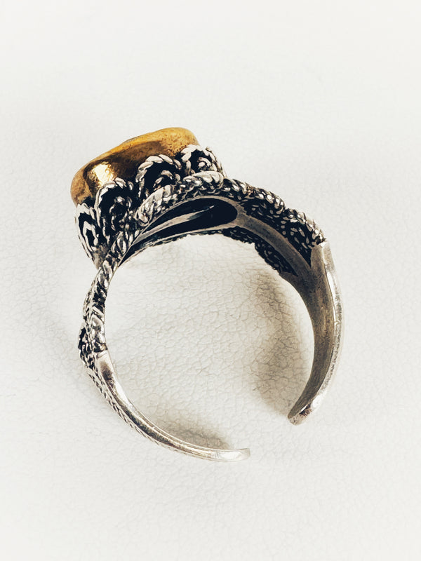 VINTAGE FACETED PERIDOT ADJUSTABLE RING (NJ 7)