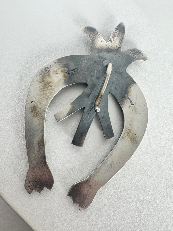 NATIVE HANDMADE ALL STERLING SILVER NAJA PENDANT STAMPED BY H. BIT'S(MW 341)