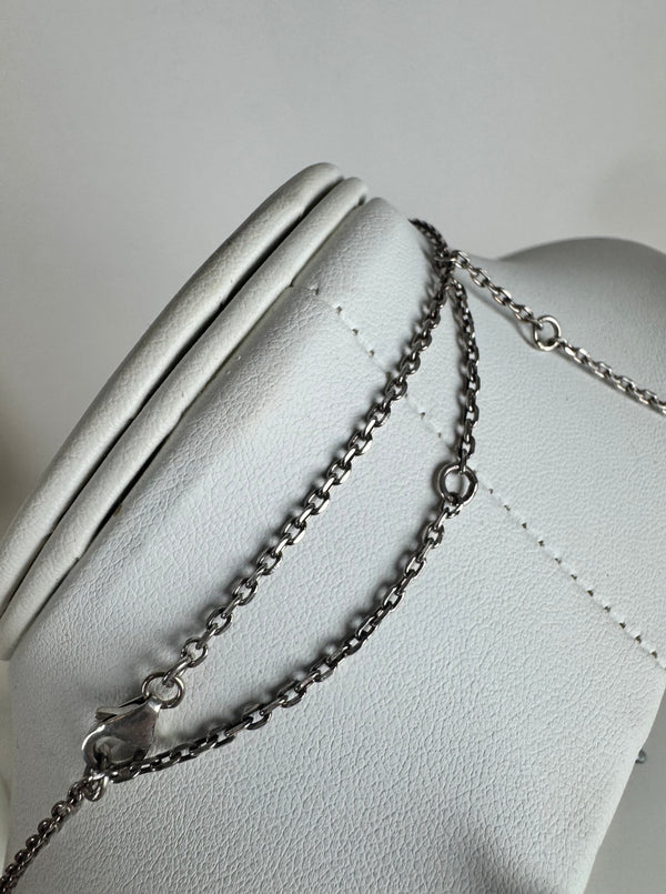 FACETED HEMATITE AND BLACK ONYX LARIAT 16-22" (MW 355)