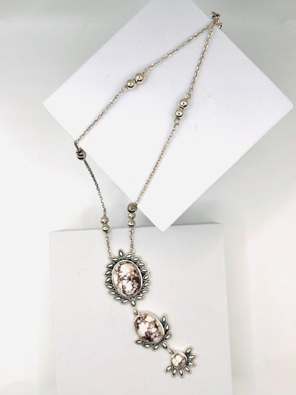 WILD HORSE STERLING SILVER STATEMENT LARIAT 16-22" (JR 99)