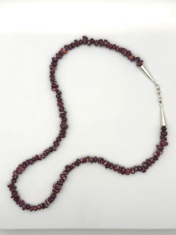 PURPLE SPINY OYSTER BEADED NECKLACE 21" (CO 125)