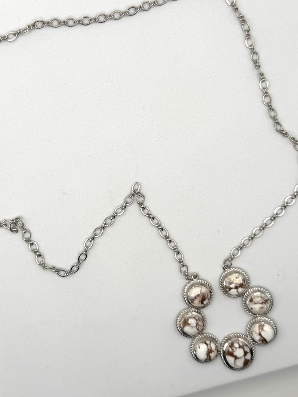 WILD HORSE SS CLUSTER NAJA ADJUSTABLE NECKLACE 23" (TC 9)
