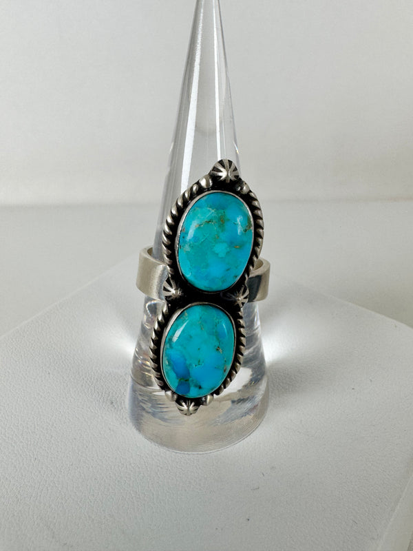 2 STONE KINGMAN ADJUSTABLE RING (DC 8)