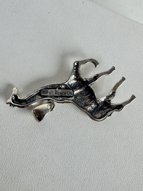 BALINESE STERLING SILVER GIRAFFE PENDANT 2" (MW 354)