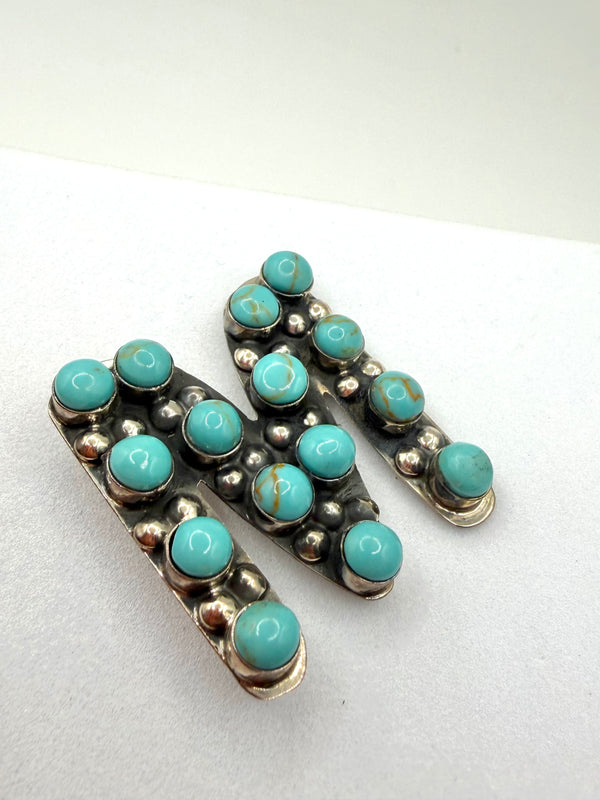 TAXCO SILVER KINGMAN TURQUOISE TURQUOISE MOM "M" PENDANT (MW 450)