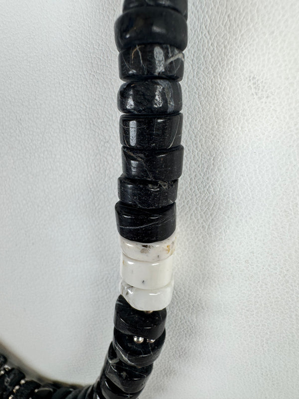 ALL WHITE BUFFALO TURQUOISE BEADED NECKLACE 20" (MW 336)