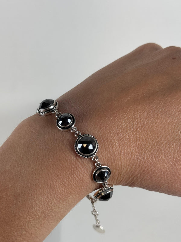 FACETED HEMATITE BRACELET 7-8" (MW 298)