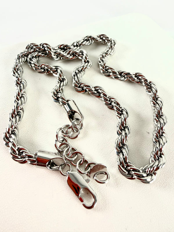 STERLING SILVER STATEMENT ROPE CHAIN 18-21" (RB 19)