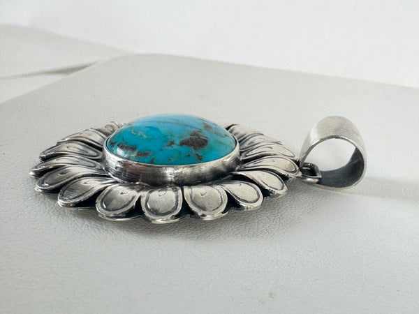 SHEILA TSO KINGMAN FLOWER CONCHO PENDANT (CO 59)