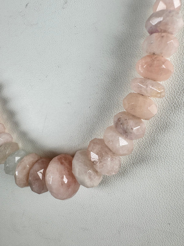 FACETED ROSE QUARTZ BESPOKE HESPERA NECKLACE 23-25" (AH 7)