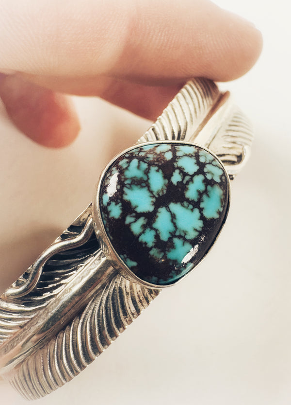 KOBY MARTINEZ NAVAJO HANDMADE EGYPTIAN TURQUOISE CUFF