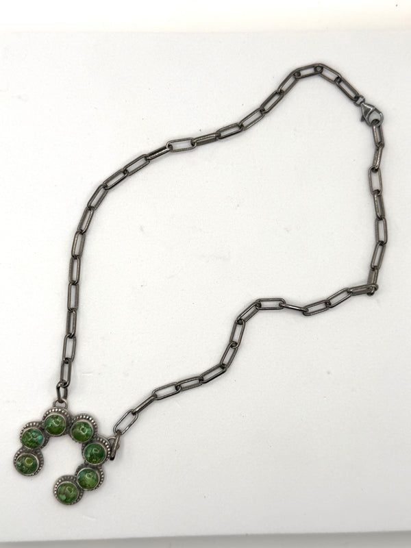 SONORAN GOLD TURQUOISE NAJA NECKLACE 18" (LL 29)