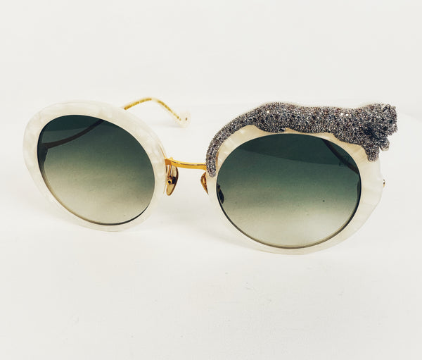 ANNA-KARIN KARLSSON ROSE ET REVE SUNGLASSES - SWAROVSKI CRYSTALS & IVORY MOTHER-OF-PEARL (HH1)