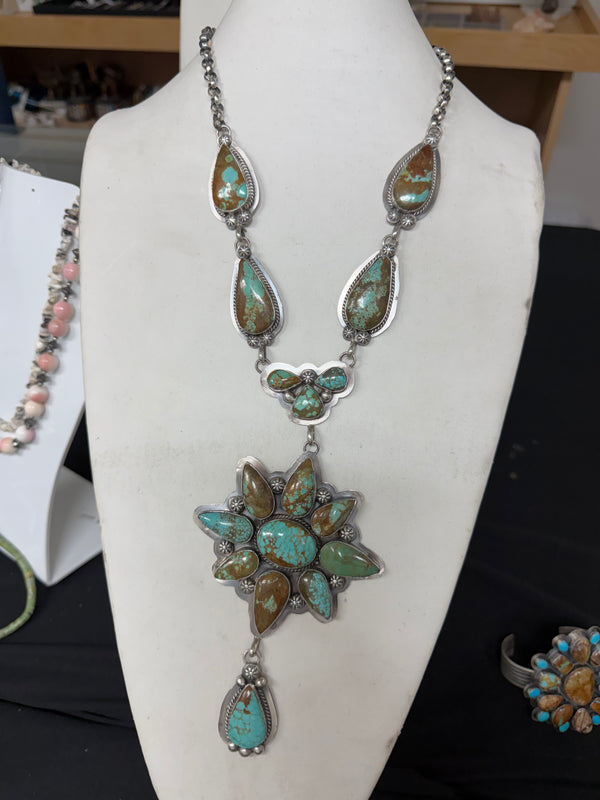 30% + 20% OFF DEAL: DELBERT SECATERO MINE 8 TURQUOISE LARIAT NECKLACE