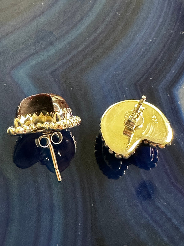 RED TIGER'S EYE STUDS