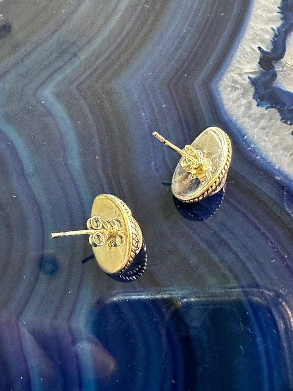 RAINBOW MOONSTONE DROP STUDS