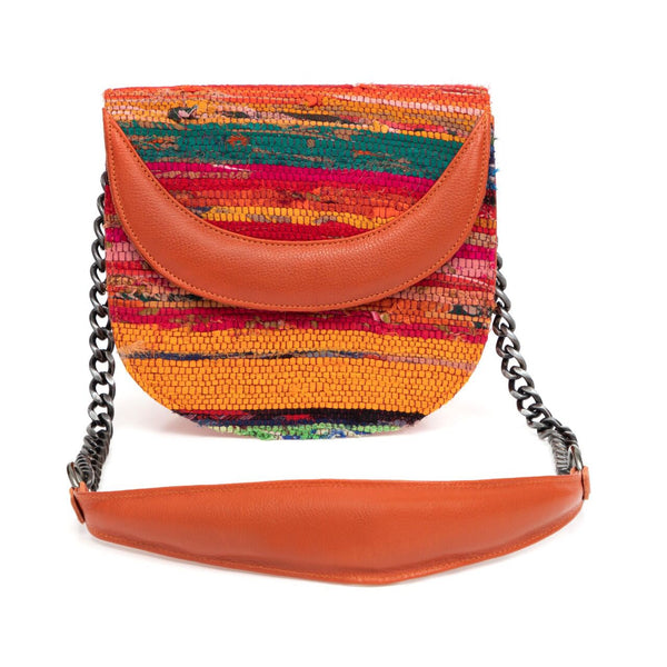 CHLOE - GENUINE LEATHER UPCYCLED TAPESTRY HANDBAG